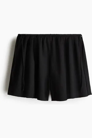 H&M Gecrinkelte Jerseyshorts - Schwarz
