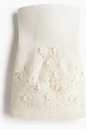 H&M Bandeau-Kleid mit Applikationen - Weiß