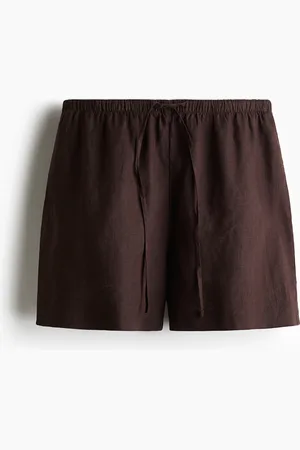 H&M Leinenshorts mit Kordelzug - Braun