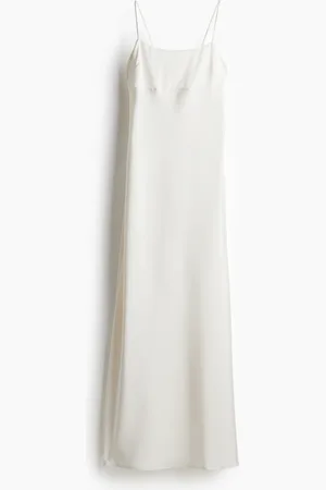 H&M Maxikleid mit Bindedetail - Weiß