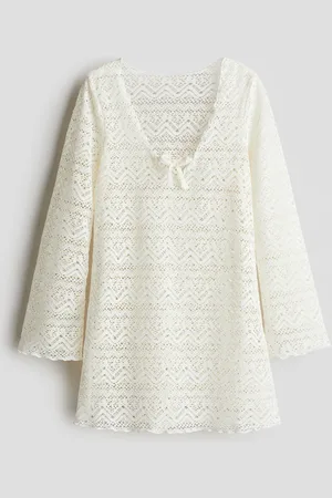 H&M Strandkleid im Häkellook - Weiß