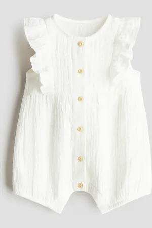 H&M Strampler aus Baumwollmusselin - Weiß