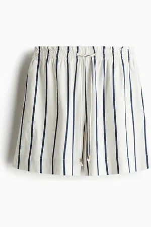 H&M Kordelzugshorts aus Leinenmix - Weiß