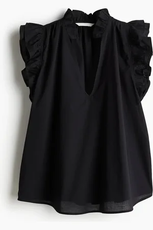 H&M Bluse mit Volants - Schwarz