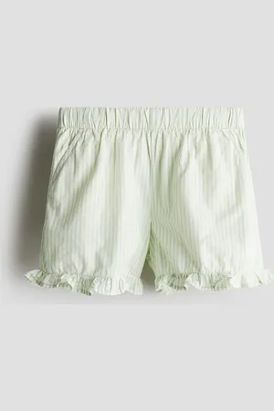 H&M Baumwollshorts mit Volants - Grün