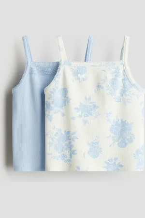 H&M 2er-Pack Trägertops aus Baumwolle - Blau