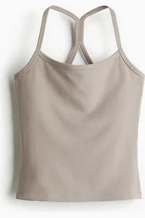 H&M Sport-Trägertop mit integriertem BH mit SoftMove ™ - Braun