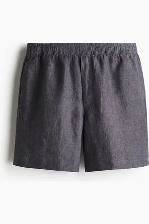 H&M Leinenshorts in Regular Fit - Grau