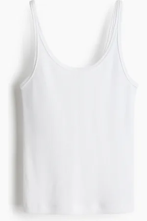 H&M Geripptes Tanktop - Weiß