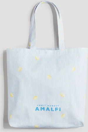 H&M Tote Bag aus bedrucktem Canvas - Weiß