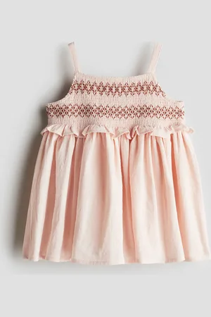 H&M Gesmoktes Kleid - Orange