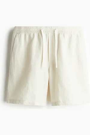 H&M Shorts aus Leinenmix in Relaxed Fit - Weiß