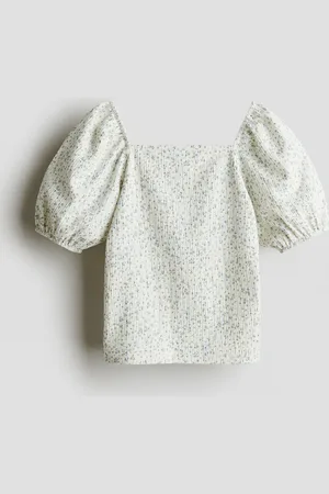 H&M Shirt mit Puffärmeln - Weiß