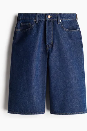 H&M Hohe knielange Denimshorts - Blau