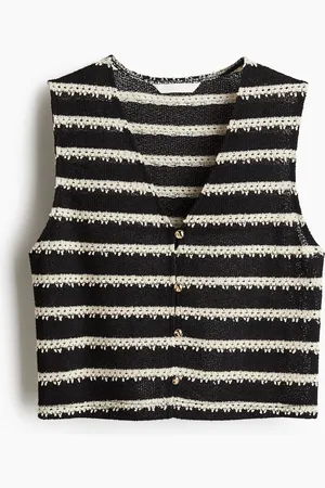 H&M Gilet aus Strukturjersey - Schwarz