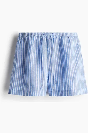 H&M Leinenshorts mit Kordelzug - Blau