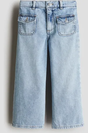 H&M Loose Fit Wide Leg Jeans - Blau