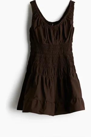 H&M Gesmoktes Kleid - Braun