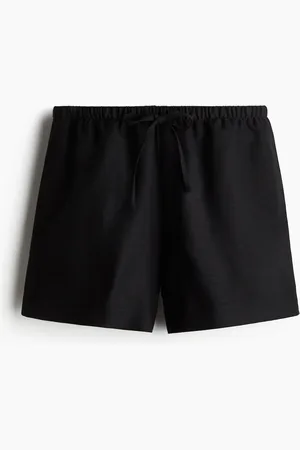 H&M Kordelzugshorts aus Leinenmix - Schwarz