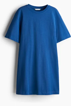 H&M Tailliertes T-Shirt-Kleid - Blau