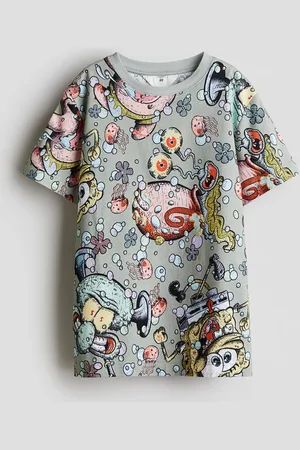 H&M T-Shirt mit Print - Grün