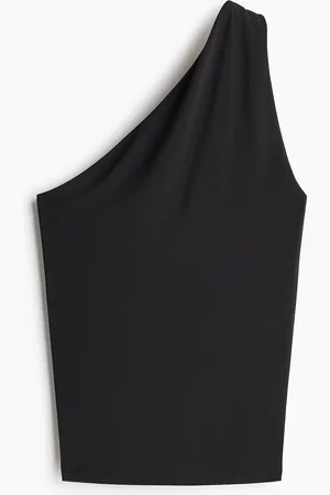 H&M One-Shoulder-Top - Schwarz