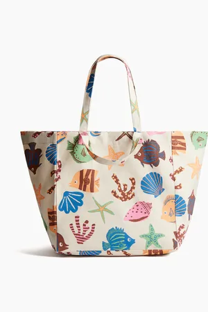H&M Gemusterte Strandtasche - Beige