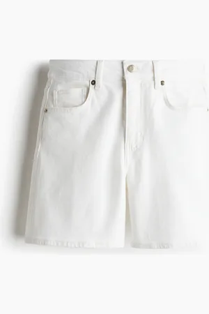 H&M Jeansshorts mit hohem Bund - Weiß