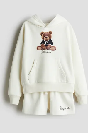 H&M Zweiteiler mit Hoodie und Shorts - Weiß