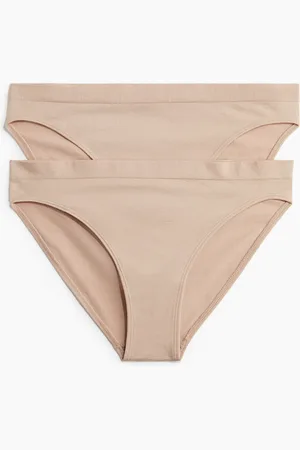 H&M 2er-Pack Slips Seamless - Beige