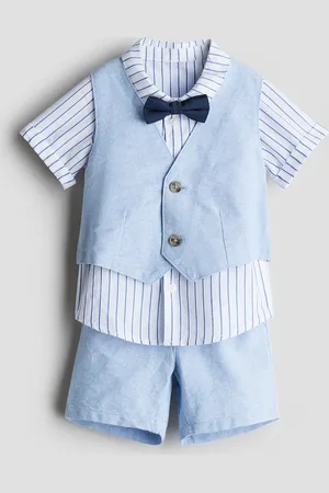 H&M 4-teiliges Ausgeh-Set aus Leinenmix - Blau