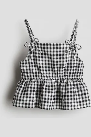H&M Peplumtop mit Zierschleifen - Weiß