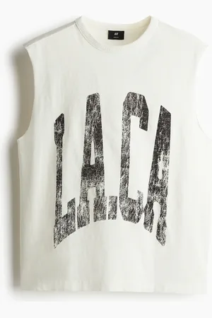 H&M Bedrucktes Tanktop in Loose Fit - Weiß
