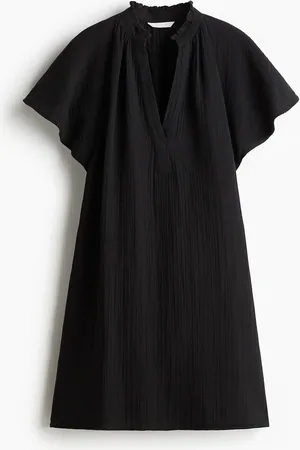 H&M Musselinkleid in A-Linie - Schwarz