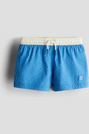 H&M Badeshorts aus Seersucker - Blau