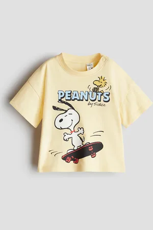 H&M Baumwoll-T-Shirt mit Motivprint - Gelb