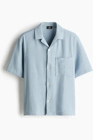 H&M Freizeithemd mit Struktur in Regular Fit - Blau