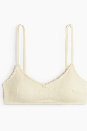 H&M Wattierter Soft-BH aus Pointelle - Gelb