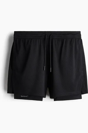 H&M Halblange 2-in-1-Sportshorts mit DryMove™ - Schwarz