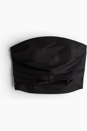H&M Bandeau-Top mit Faltendetail - Schwarz