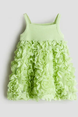 H&M Jerseykleid mit Blütenapplikationen - Grün