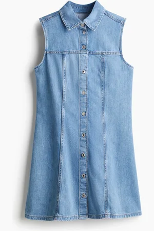 H&M Ärmelloses Denimkleid - Blau