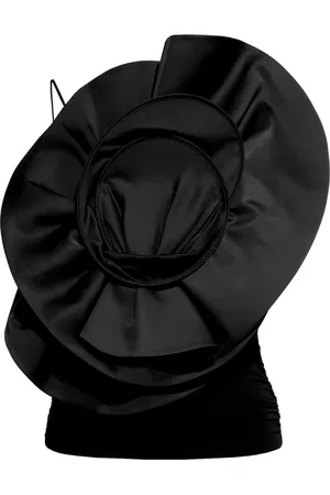 H&M Gerafftes Top mit Rosenapplikation - Schwarz