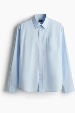 H&M Popelinehemd in Regular Fit - Blau