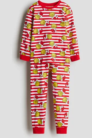H&M Bedruckter Pyjama aus Baumwolljersey - Rot
