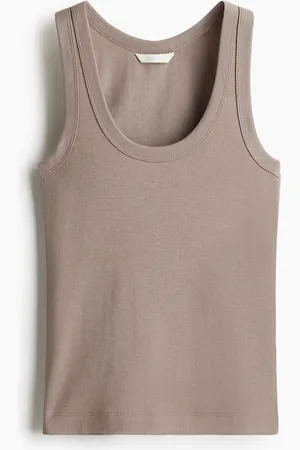 H&M Figurbetontes Tanktop - Braun
