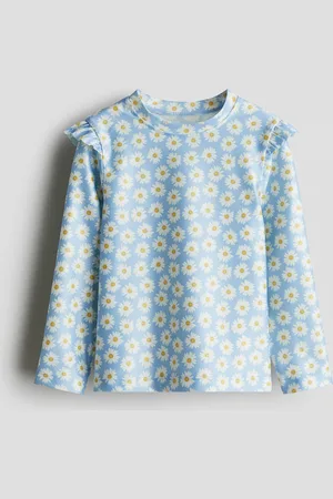 H&M Badeshirt mit Volants. UPF 50. - Blau