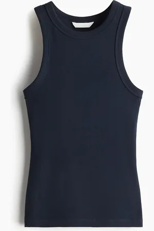 H&M Geripptes Tanktop - Blau