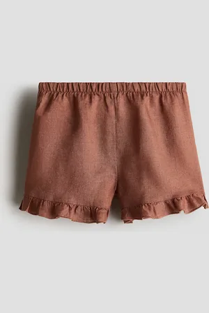 H&M Leinenshorts mit Volants - Orange