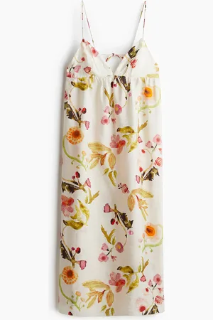 H&M Maxikleid mit Bindebändern - Weiß